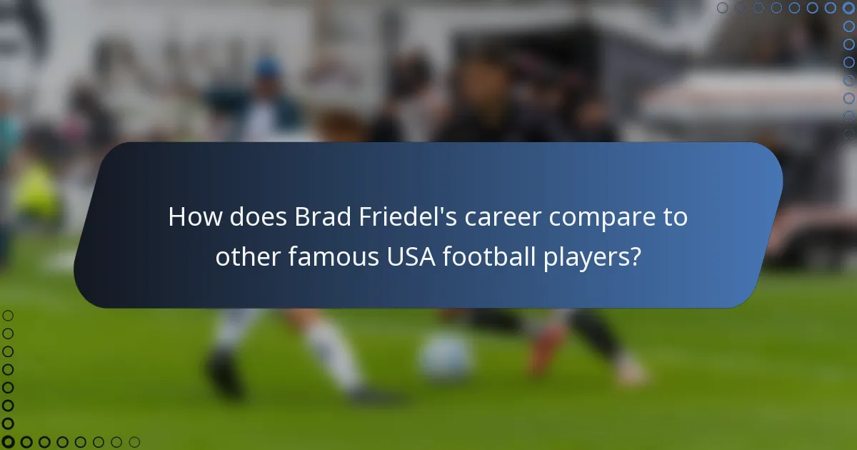 How does Brad Friedel's career compare to other famous USA football players?