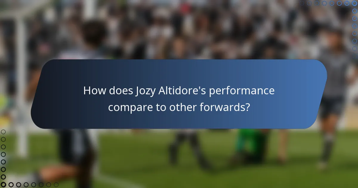 How does Jozy Altidore's performance compare to other forwards?