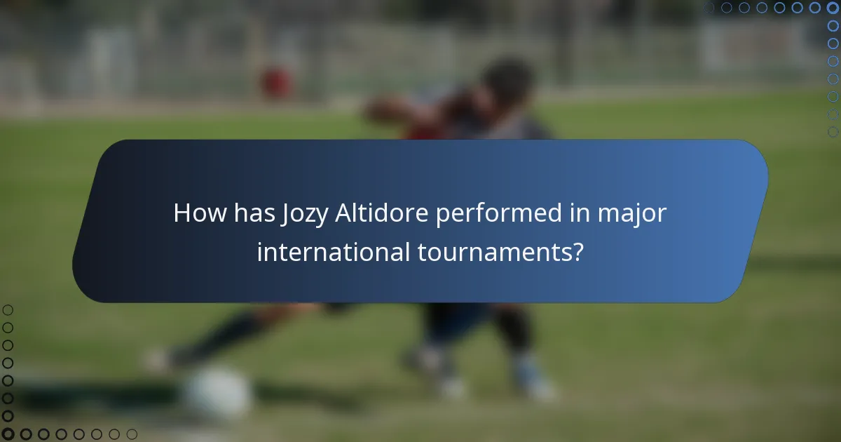 How has Jozy Altidore performed in major international tournaments?