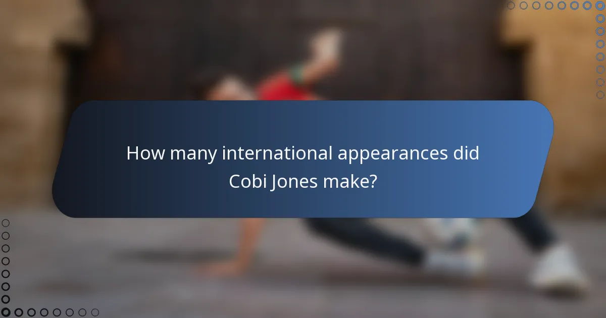 How many international appearances did Cobi Jones make?