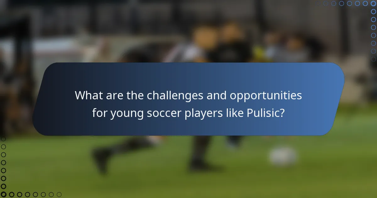 What are the challenges and opportunities for young soccer players like Pulisic?