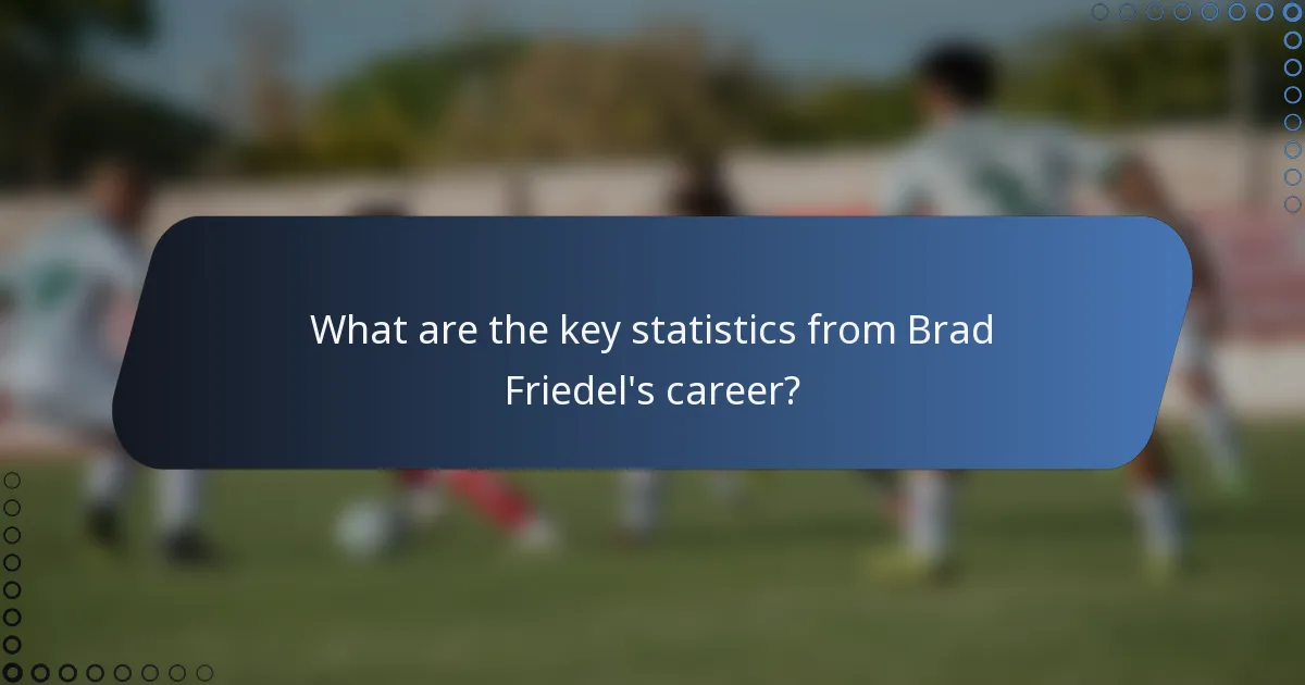 What are the key statistics from Brad Friedel's career?