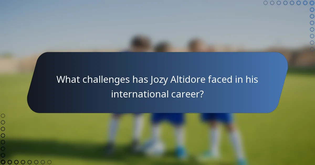 What challenges has Jozy Altidore faced in his international career?