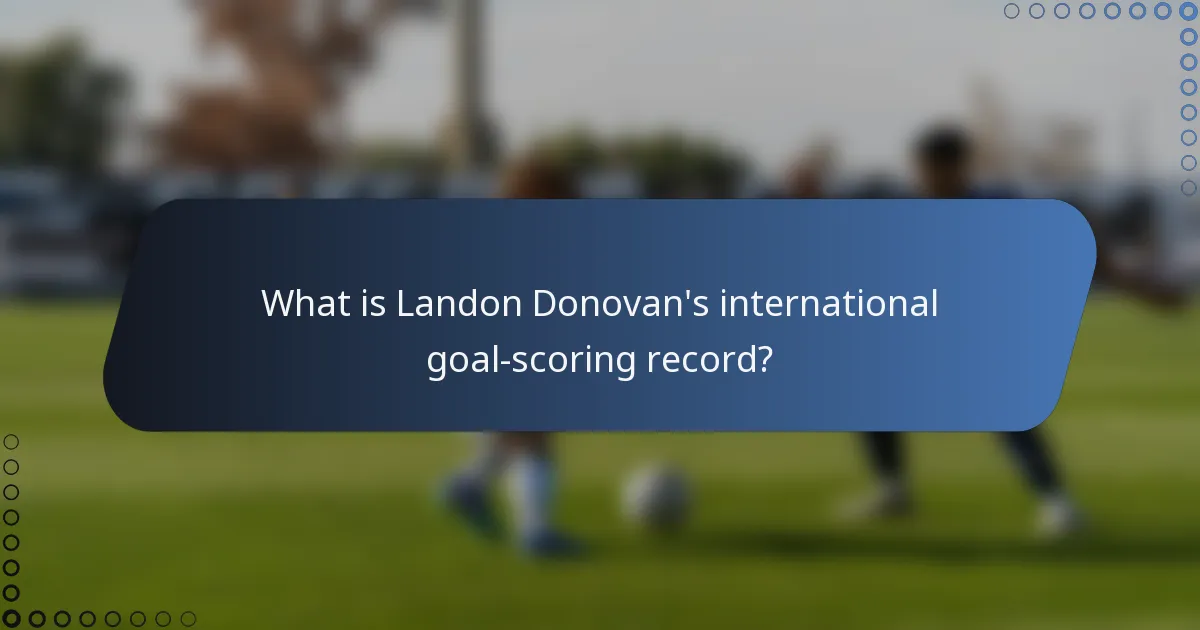 What is Landon Donovan's international goal-scoring record?
