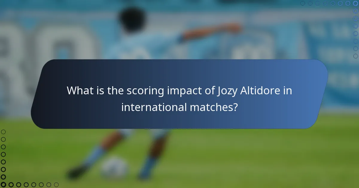 What is the scoring impact of Jozy Altidore in international matches?