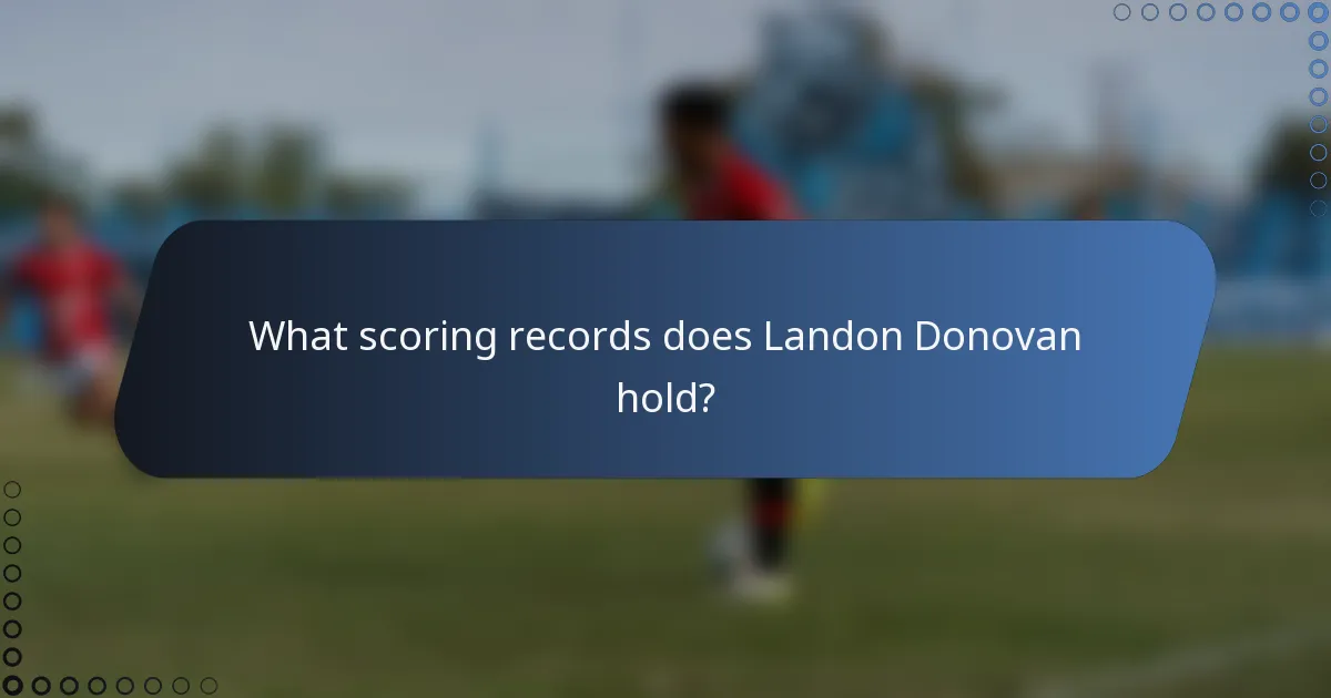 What scoring records does Landon Donovan hold?