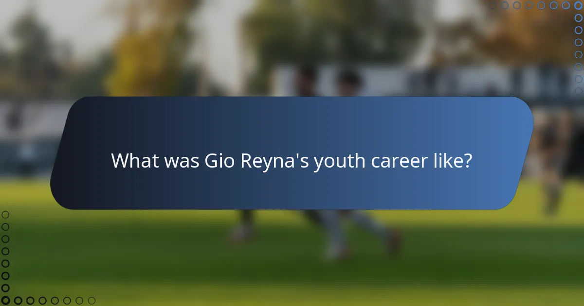 What was Gio Reyna's youth career like?