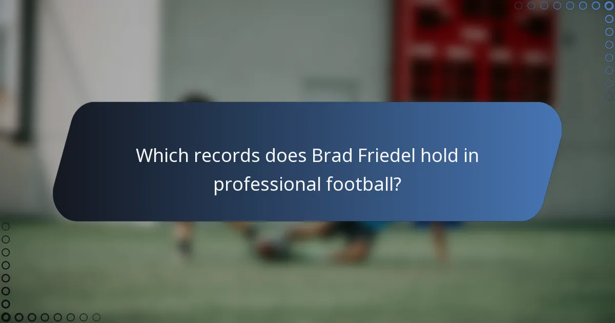 Which records does Brad Friedel hold in professional football?